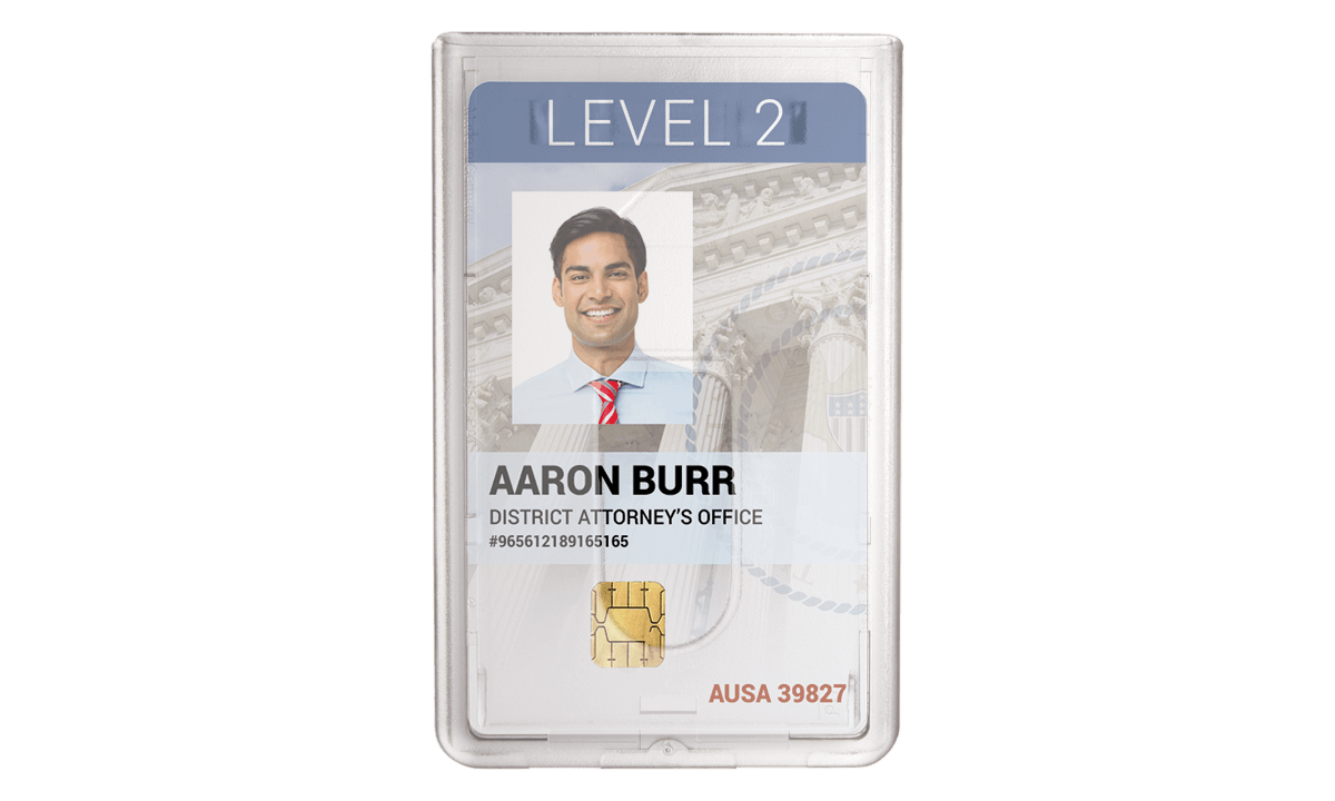 Porte-badge premium pour 1 carte, avec encoche d’extraction pour le pouce