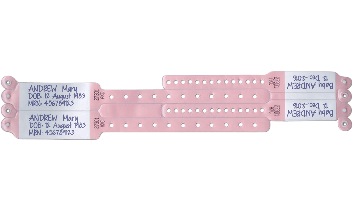 Bracelets Speedi-Print à inscription directe - 2 bracelets adultes & 2 bracelets enfants