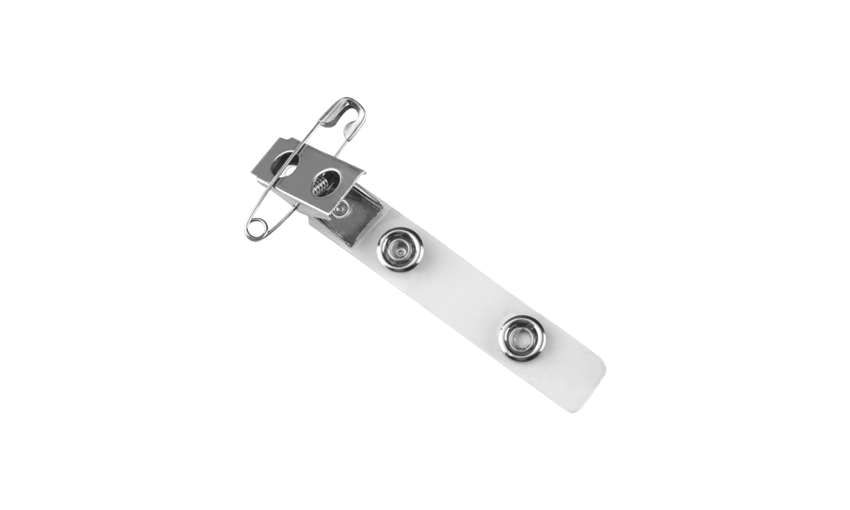 Pince Crocodile avec Epingle et Sangle en Vinyle Transparent