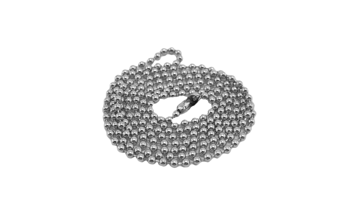 Chaînette à Billes Non-Nickelées avec connecteur - 76 cm