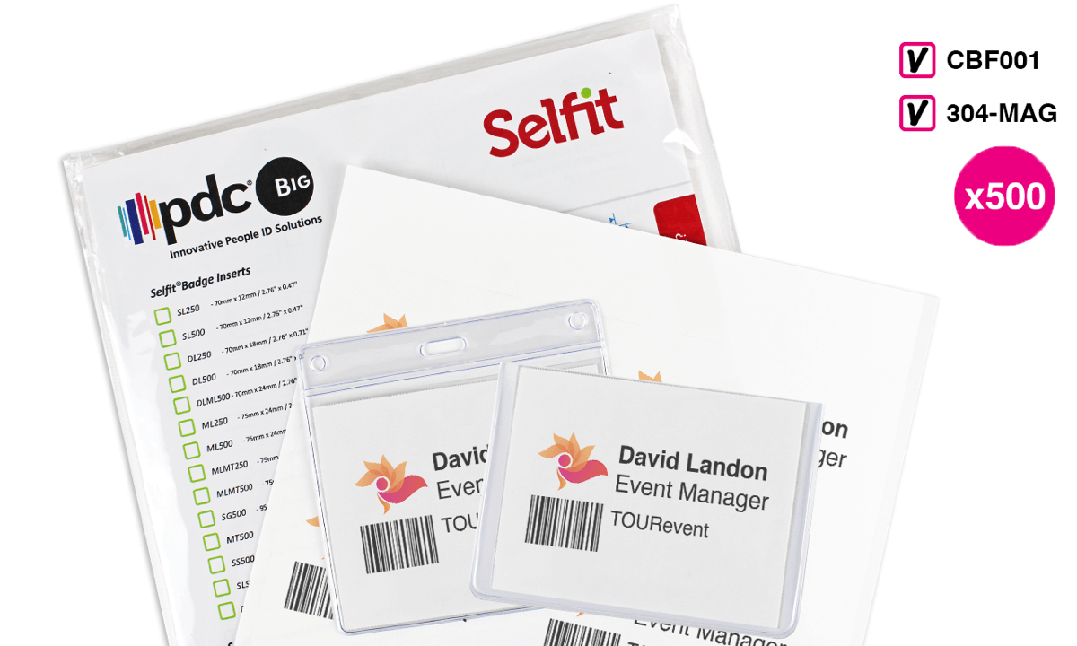 Pack de 500 Inserts 100 x 78 mm pour Porte Badge