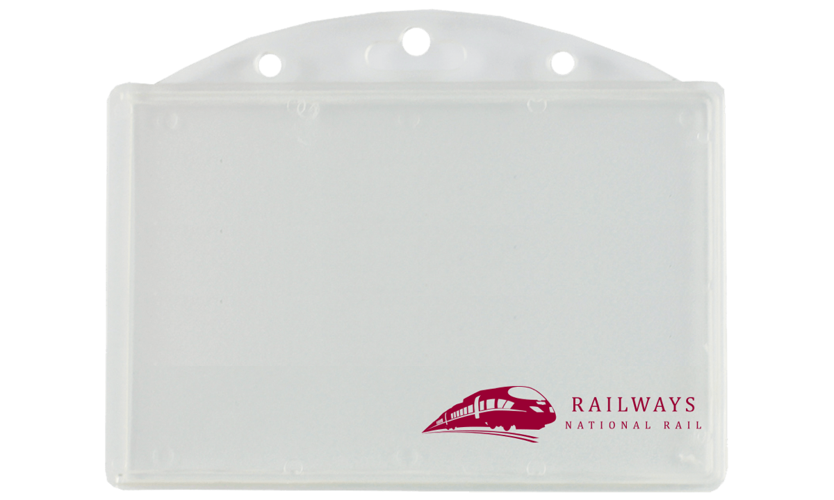 Porte-Badge Horizontal avec Accès d'Extraction pour 1 Carte - Transparent + Impression