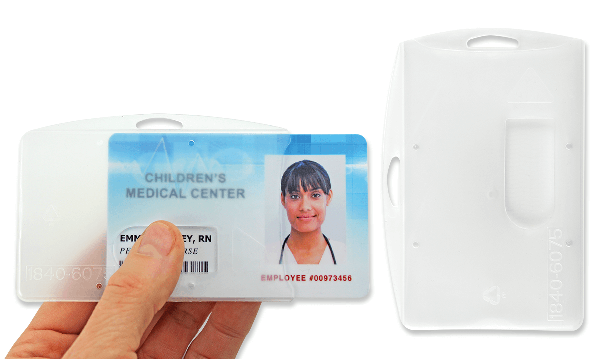 Porte-badge semi-rigide pour 1 carte, avec encoche pour le pouce - Dépoli