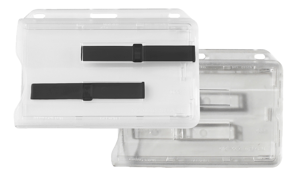 Porte-badge premium avec glissières d'extraction pour 2 cartes - Horizontal