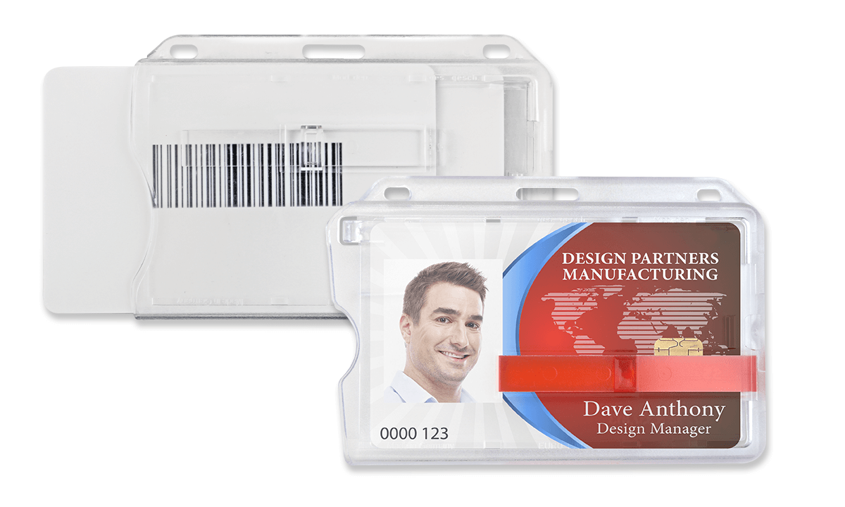 Porte-Badge premium avec glissière d'extraction pour 1 carte - Horizontal