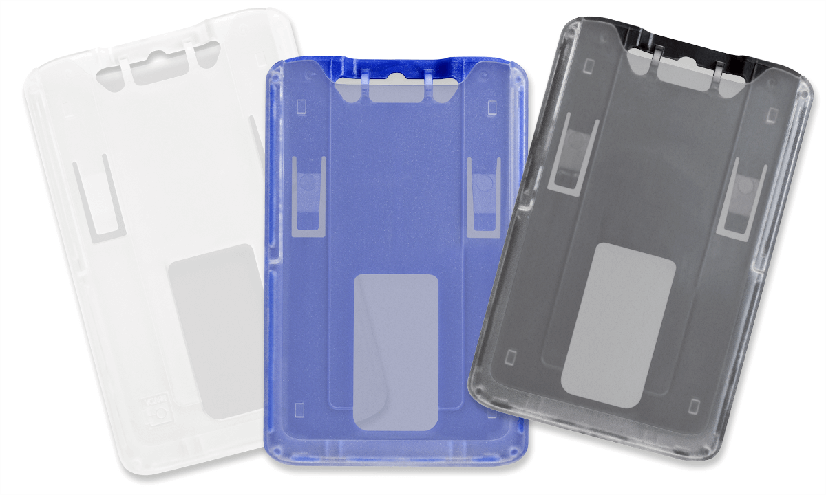 Porte-badge B-Holder vertical pour 1 carte avec encoche pour le pouce