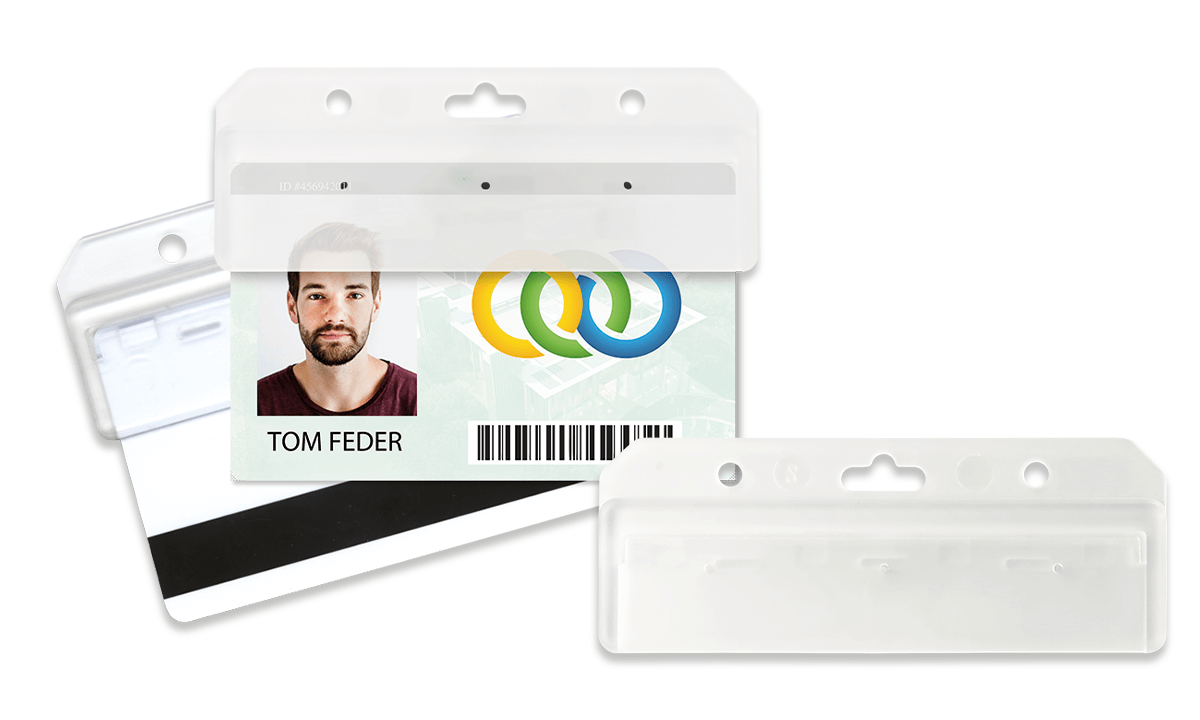 Porte-badge semi-ouvert pour carte avec bande magnétique