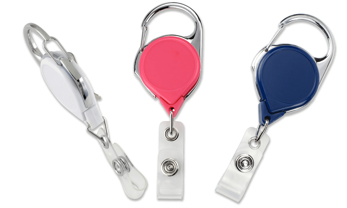 Enrouleur yoyo à mousqueton anti-torsion - couleurs unies