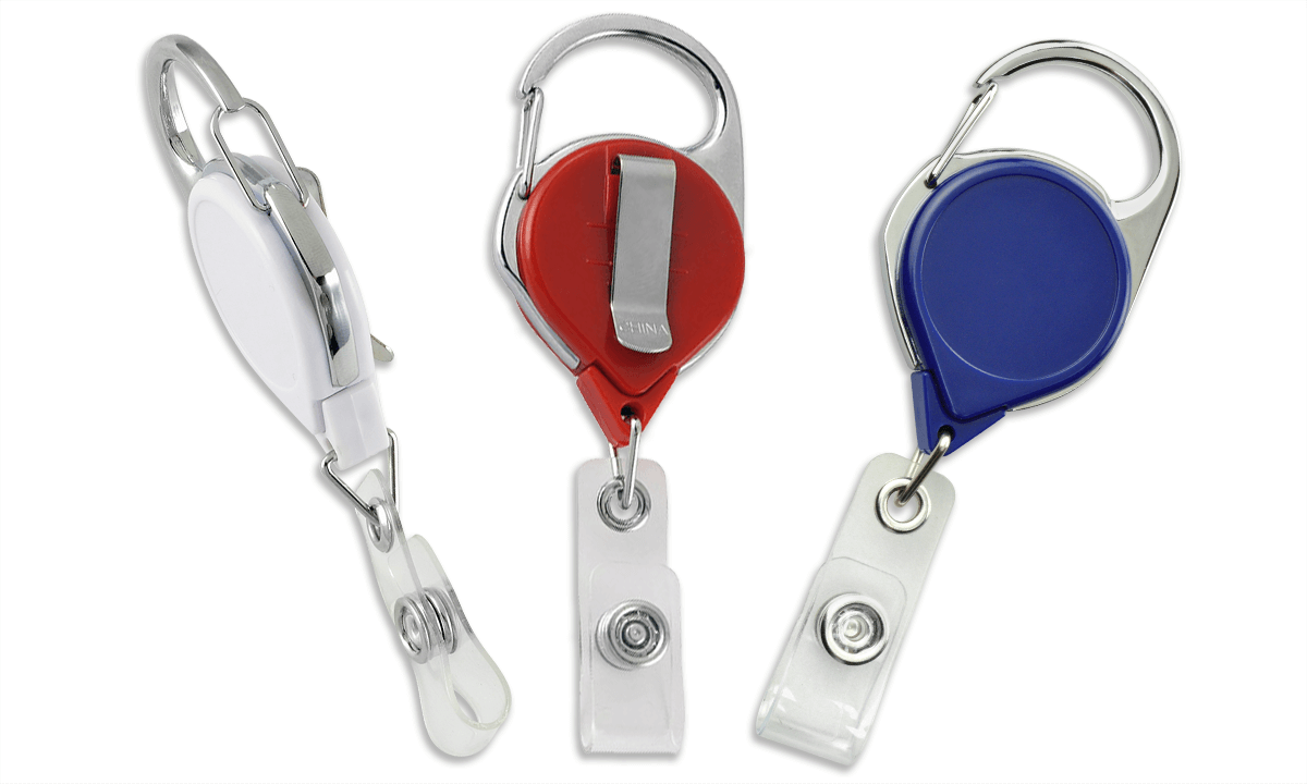 Enrouleur yoyo à mousqueton anti-torsion avec plusieurs attaches