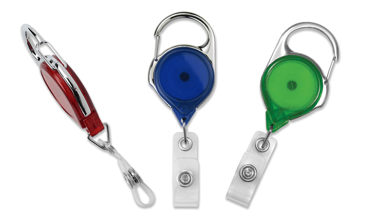 Enrouleur yoyo à mousqueton anti-torsion - couleurs translucides