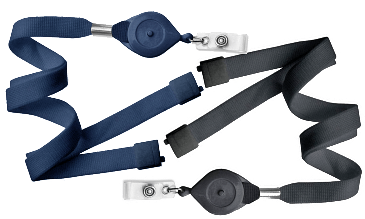 Tours de cou tubulaires 15mm avec attache de sécurité et zip enrouleur intelligent