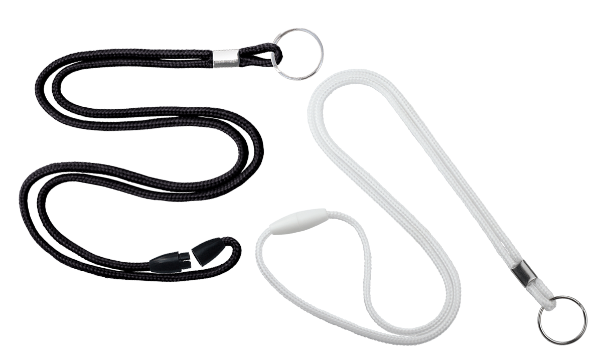 Cordons 3mm avec anneau en métal et attache de sécurité