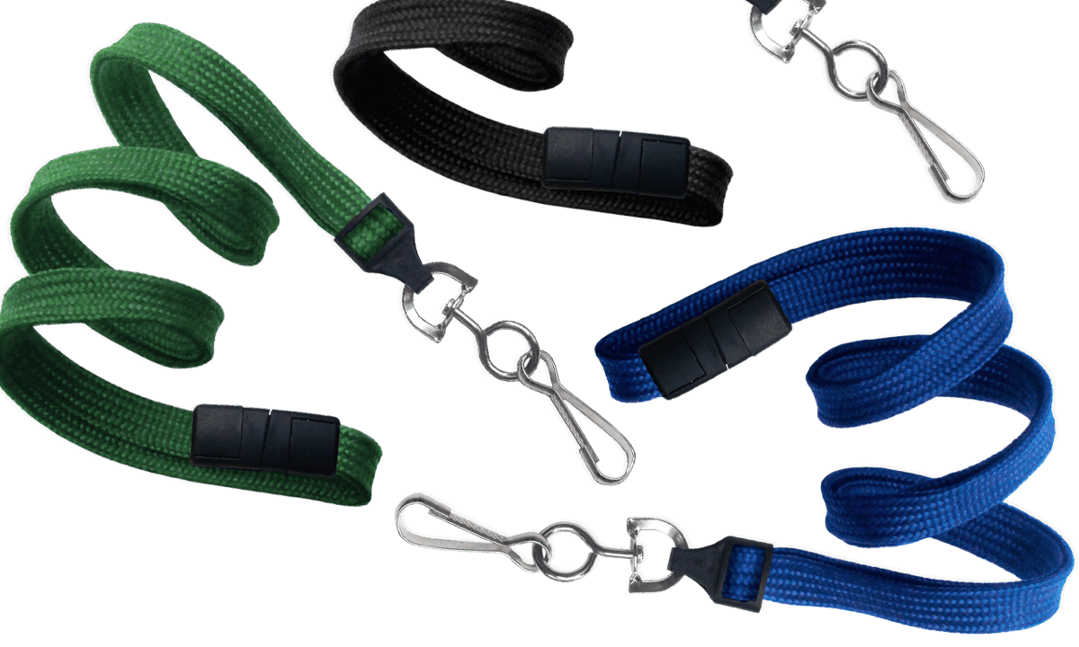 Cordons tubulaires 10mm avec attache anti-étranglement et mousqueton en métal