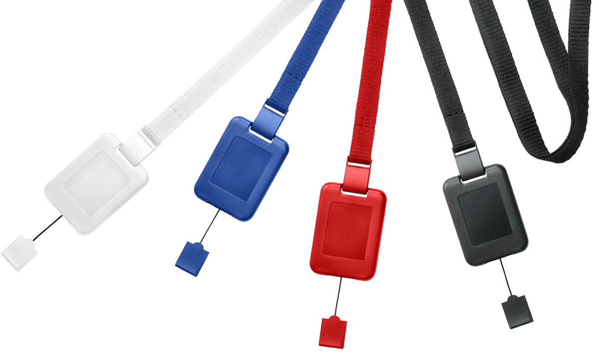 Tours de cou plats 10mm avec attache anti-étranglement et enrouleur zip détachable