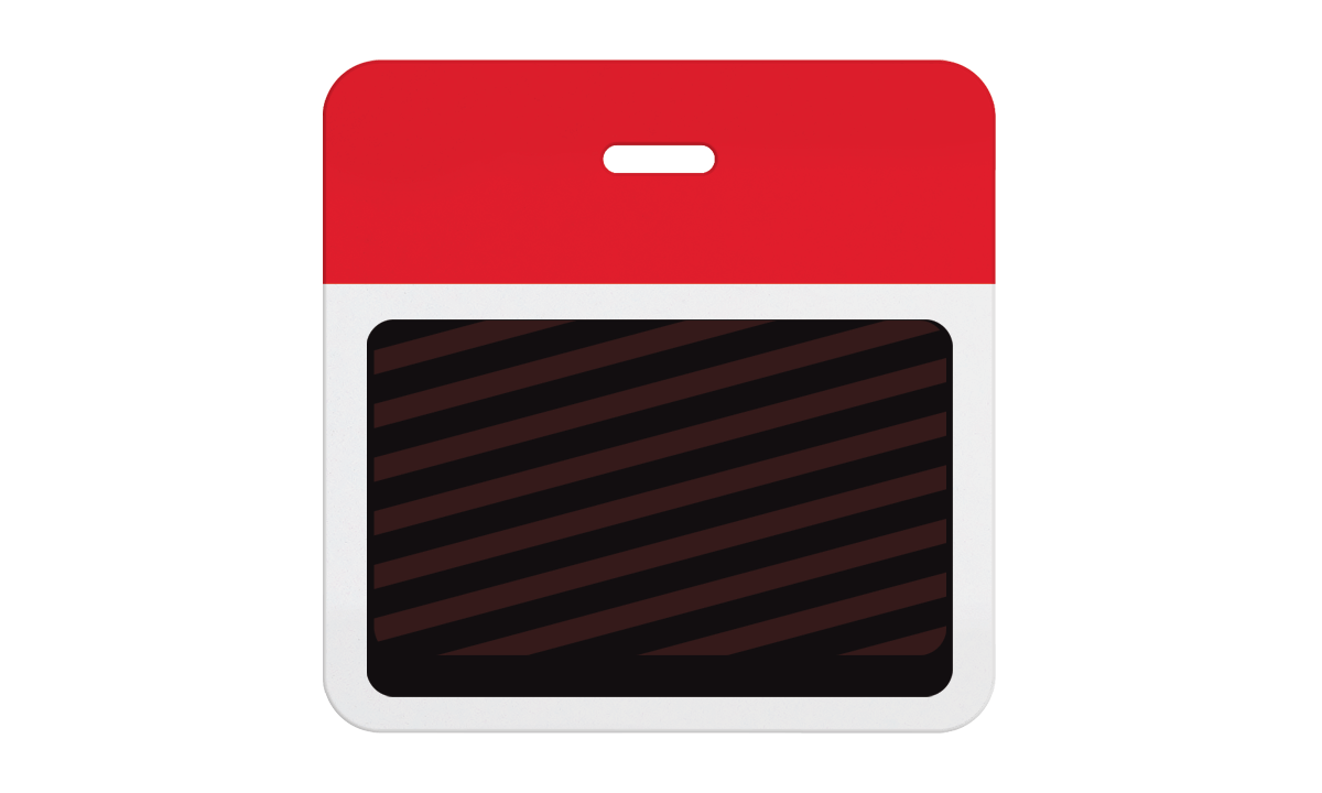 TEMPBadges thermiques à clipser en 2 pièces - Partie arrière uniquement, avec en-tête rouge