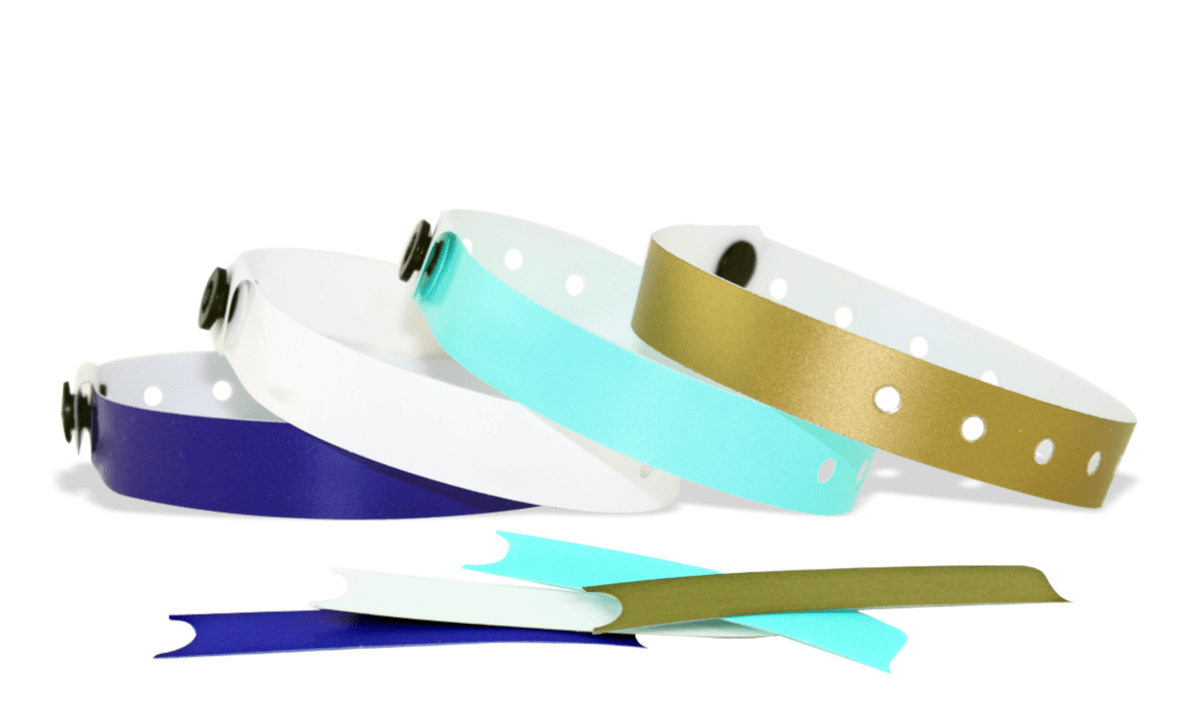 Bracelets en plastique neutres avec onglet détachable, 13 mm