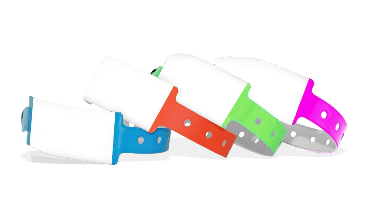 Bracelets en vinyle neutres avec zone inscriptible, 25 mm