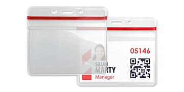 Porte-badge en vinyle avec fermeture zip étanche - Insert max 92 x 70 mm