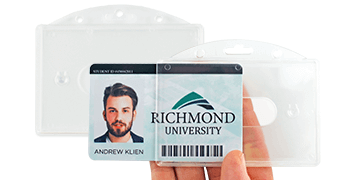 Porte-badge horizontal pour 1 carte, avec encoche pour le pouce - Transparent