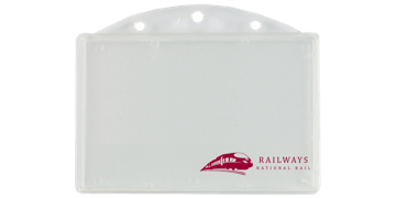 Porte-Badge Horizontal avec Accès d'Extraction pour 1 Carte - Transparent + Impression