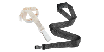 Tours de cou en bambou 15 mm avec attache de sécurité et mousqueton en plastique antipivotant