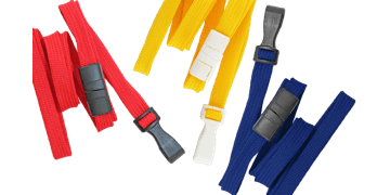 Cordons tubulaires 10mm avec attache anti-étranglement et mousqueton plastique