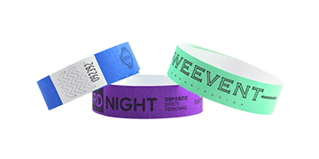 Bracelets Short Stay en Tyvek personnalisés, 19 mm, impression en noir