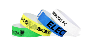 Bracelets Short Stay en Tyvek personnalisés, 19 mm, impression en noir